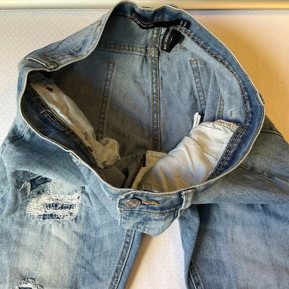 Nineteen Men Skinny Straight Jeans size 32 Blue Mid Rise Frayed Boot Cut - Picture 9 of 10